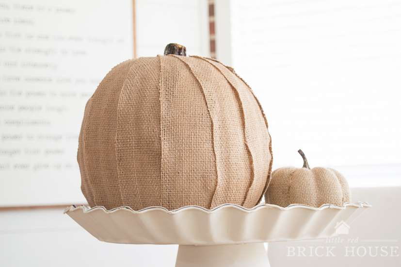 Burlap Covered Pumpkin