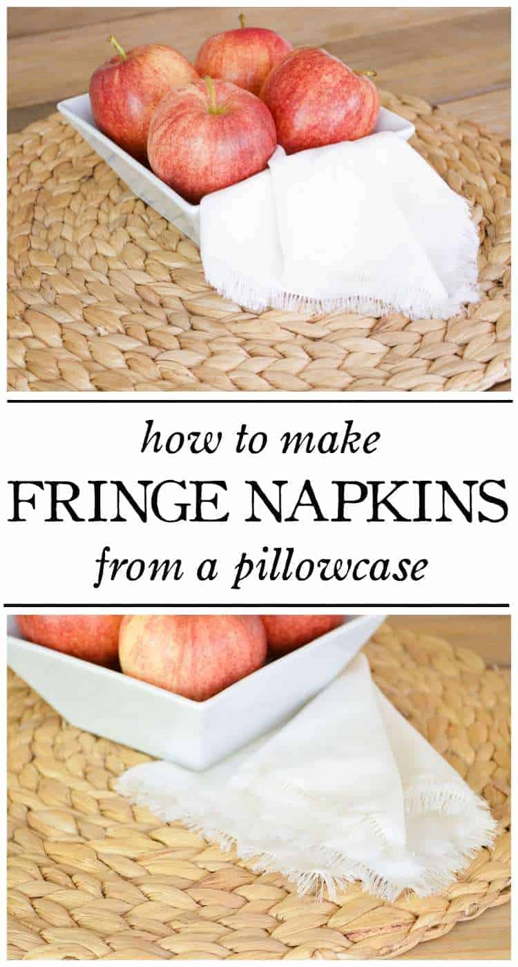 diy fringe napkins / fringe napkins from a pillowcase