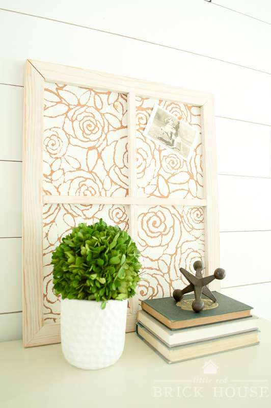 Stenciled Framed Cork Board