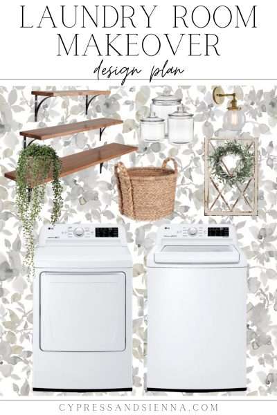 Fresh & Floral Laundry Room Makeover Design Plan - CYPRESS & SIENNA