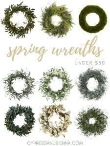collection of spring wreaths for home decor