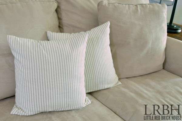 Grey Ticking Living Room Throw Pillows