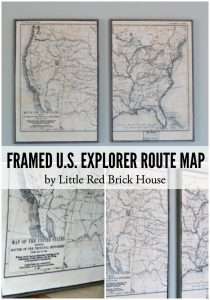 Framed U.S. Explorer Route Map | LITTLE RED BRICK HOUSE