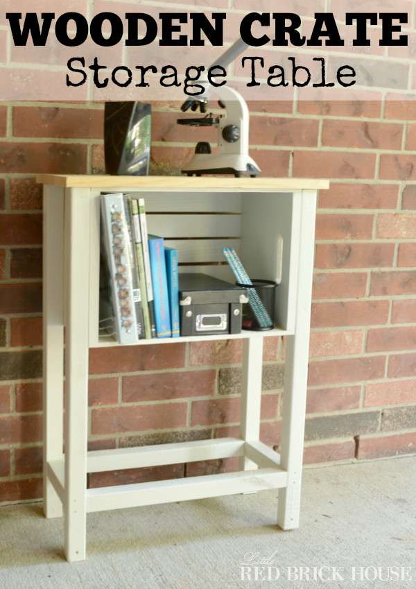 DIY Wooden Crate Storage Table
